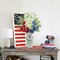 9pcs Patriotic Artificial Flowers, Red White and Blue Flowers with Vase for 4th of July Decorations Patriotic